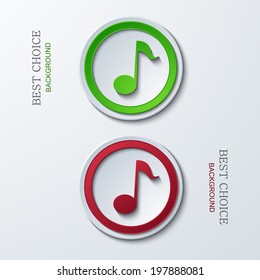 Vector modern circle icons on sample background. 2 variants. Eps10