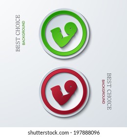 Vector modern circle icons on sample background. 2 variants. Eps10