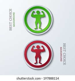 Vector modern circle icons on sample background. 2 variants. Eps10