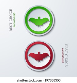 Vector modern circle icons on sample background. 2 variants. Eps10
