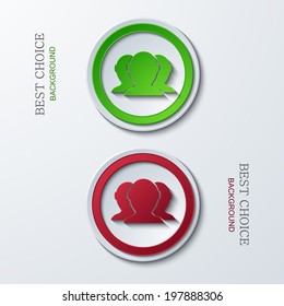 Vector modern circle icons on sample background. 2 variants. Eps10