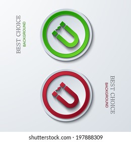 Vector modern circle icons on sample background. 2 variants. Eps10