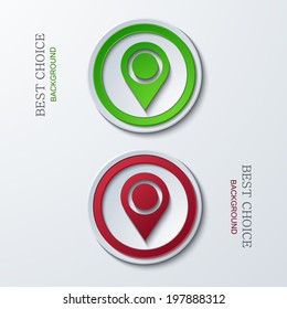 Vector modern circle icons on sample background. 2 variants. Eps10