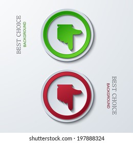 Vector modern circle icons on sample background. 2 variants. Eps10