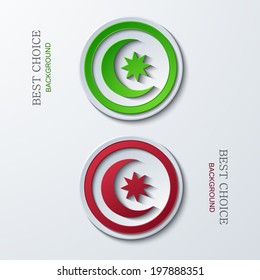 Vector modern circle icons on sample background. 2 variants. Eps10