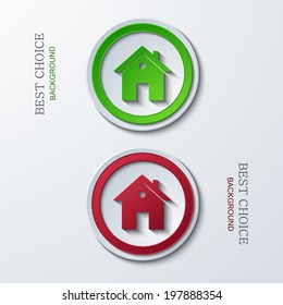 Vector modern circle icons on sample background. 2 variants. Eps10