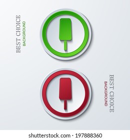 Vector modern circle icons on sample background. 2 variants. Eps10