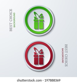 Vector modern circle icons on sample background. 2 variants. Eps10