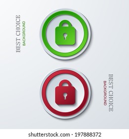 Vector modern circle icons on sample background. 2 variants. Eps10