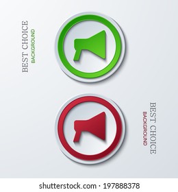 Vector modern circle icons on sample background. 2 variants. Eps10