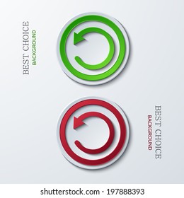 Vector modern circle icons on sample background. 2 variants. Eps10