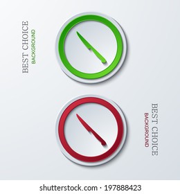 Vector modern circle icons on sample background. 2 variants. Eps10
