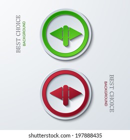 Vector modern circle icons on sample background. 2 variants. Eps10