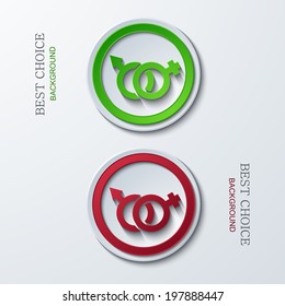 Vector modern circle icons on sample background. 2 variants. Eps10