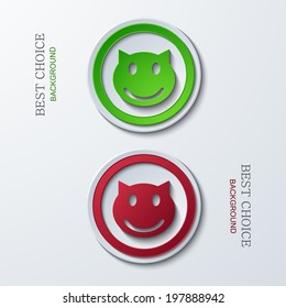 Vector modern circle icons on sample background. 2 variants. Eps10