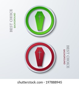 Vector modern circle icons on sample background. 2 variants. Eps10