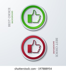 Vector modern circle icons on sample background. 2 variants. Eps10