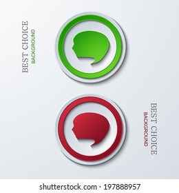 Vector modern circle icons on sample background. 2 variants. Eps10