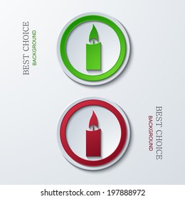 Vector modern circle icons on sample background. 2 variants. Eps10