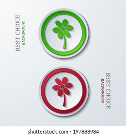 Vector modern circle icons on sample background. 2 variants. Eps10