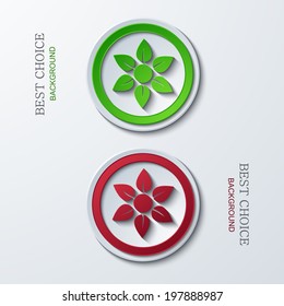 Vector modern circle icons on sample background. 2 variants. Eps10