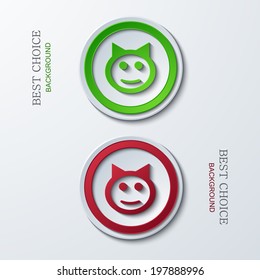 Vector modern circle icons on sample background. 2 variants. Eps10