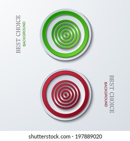 Vector modern circle icons on sample background. 2 variants. Eps10