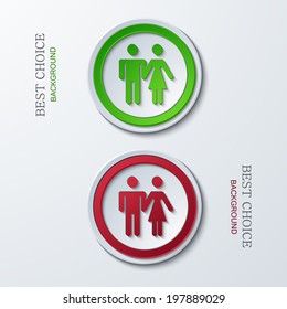 Vector modern circle icons on sample background. 2 variants. Eps10
