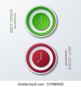 Vector modern circle icons on sample background. 2 variants. Eps10