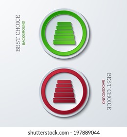 Vector modern circle icons on sample background. 2 variants. Eps10