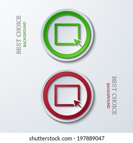 Vector modern circle icons on sample background. 2 variants. Eps10