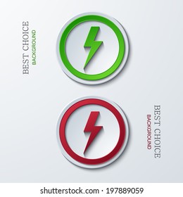 Vector modern circle icons on sample background. 2 variants. Eps10