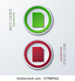 Vector modern circle icons on sample background. 2 variants. Eps10