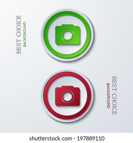 Vector modern circle icons on sample background. 2 variants. Eps10