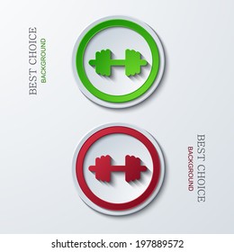 Vector modern circle icons on sample background. 2 variants. Eps10