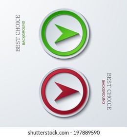 Vector modern circle icons on sample background. 2 variants. Eps10
