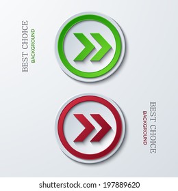 Vector modern circle icons on sample background. 2 variants. Eps10
