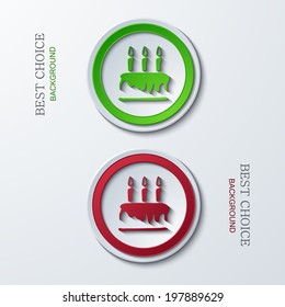 Vector modern circle icons on sample background. 2 variants. Eps10