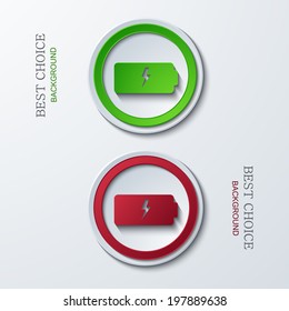 Vector modern circle icons on sample background. 2 variants. Eps10