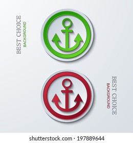 Vector modern circle icons on sample background. 2 variants. Eps10