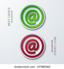 Vector modern circle icons on sample background. 2 variants. Eps10