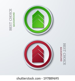 Vector modern circle icons on sample background. 2 variants. Eps10