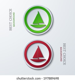Vector modern circle icons on sample background. 2 variants. Eps10