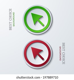 Vector modern circle icons on sample background. 2 variants. Eps10