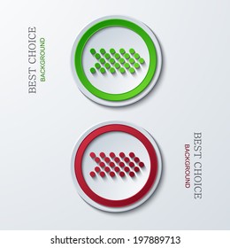 Vector modern circle icons on sample background. 2 variants. Eps10