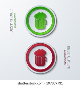 Vector modern circle icons on sample background. 2 variants. Eps10