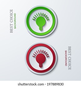 Vector modern circle icons on sample background. 2 variants. Eps10