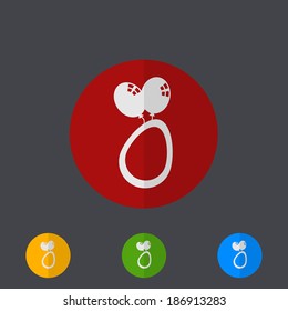 Vector modern circle icons set on gray background