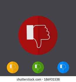 Vector modern circle icons set on gray background