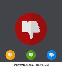 Vector modern circle icons set on gray background
